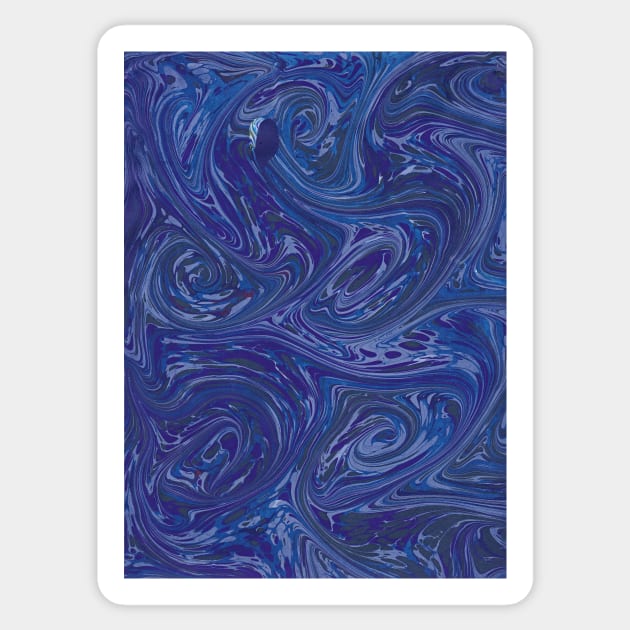 Marbled paper blue Sticker by kittyvdheuvel